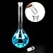 QWORK 500ml Volumetric Flask with Glass Penny Stoppers, Borosilicate Glass Precision Laboratory Measuring Glassware