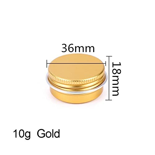 Lot de 30 flacons rechargeables ronds en aluminium argenté pour bougies, cosmétiques, baume à lèvres - 5/10/15/20/30/50 g - Doré rose - 10 g
