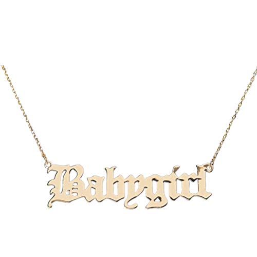 Preisvergleich Produktbild Holibanna Babygirl Anhänger Halskette Gold Wörter Legierung Schlüsselbein Kette Choker Halskette für Mädchen Frauen Personalisierte Schmuck Geschenk