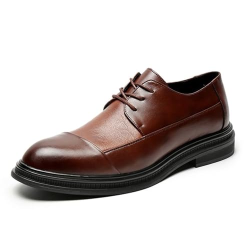Men's Lace-Up Business Sneakers, Oxford Leather Dress Shoes - Main Image