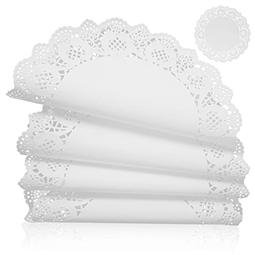 GRIRIW Set of 100 Round Paper Doilies White Paper Doilies for Craft Lace Trim