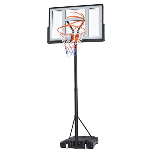 LALAHO Outdoor Basketball Hoop 2.3-3.05m Adjustable Professional Stand Grey