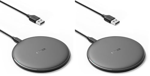Image of Anker313 Wireless Charger (Pad),Qi-Certified,10W Max Fast Charging for Samsung,Compatible-iPhone 16 Plus /15 Plus /14 Plus /12,AirPods (No AC Adapter,Not MagSafe Magnetic Charging Compatible)(Pack of 2)
