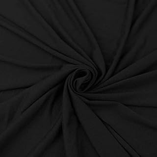 Cotton Spandex Jersey Knit Fabric by The Yard 12OZ - 58/60" Inches (150 CM) Wide - Ultra Soft Cotton Spandex Blend - Use Our 4 Way Stretch Knit Fabric for Clothing - Black, 5 Continuous Yards