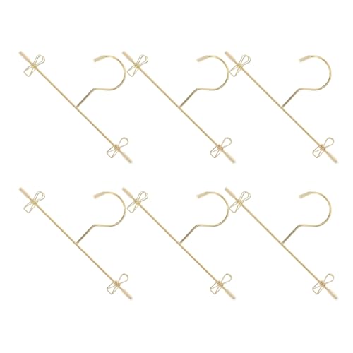 LOORGVEL Perchas para Muñecas Mini Metálicas Doradas 120mm Percheros para Ropa De Muñecas Accesorios para Exhibir Set De 6 Piezas para Organización De Juguetes