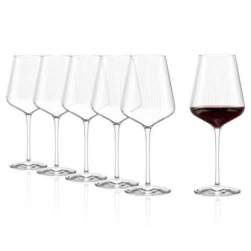 Stölzle Lausitz Bordeauxgläser Symphony 6er Set 645 ml – Elegante Weingläser ideal für Bordeaux – Rotweingläser aus Kristallglas für maximale Aromaentfaltung – Spülmaschinengeeignet & stoßfest