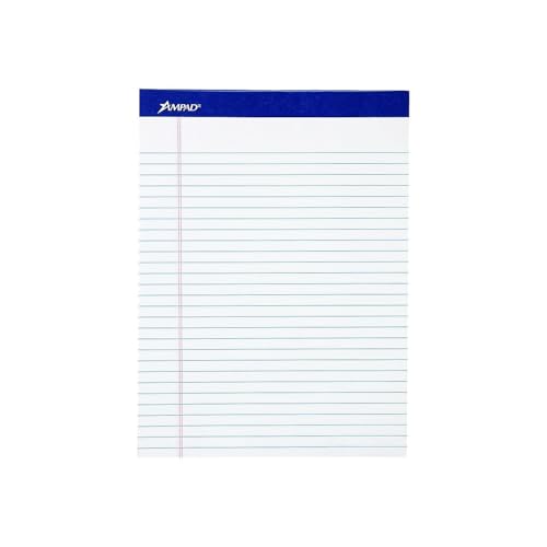 Papel Ampad blanco rayado de 50 hojas con microperforación de alta calidad
