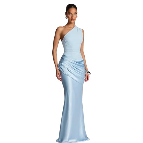 Robe longue à épaules dénudées en satin pour briller lors d'un cocktail formel