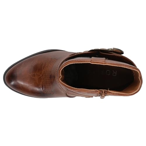 ROPER Womens Maybelle Round Toe Casual Boots Ankle Low Heel 1-2" - Brown4