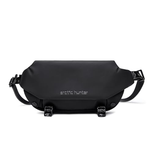 ARCTIC HUNTER AH Compact Sling Bag for Men and Women, Lightweight Water-resistant Daily Crossbody Bag for Travel, Hiking, Gym, and Casual Use, Black