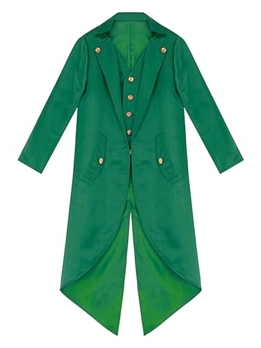 Kids Halloween Ringmaster Tuxedo Medieval Tailcoat Jacket Long Steampunk Frock Coat for Boys Girls3