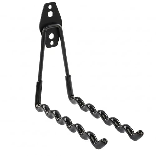 botle Wall Hook, Tool Hook, for Power Tools, Waveform 19 cm, with PVC Coating, for Garage, Shed, Bicycles or Garden Hoses, Double Hook, Load Capacity up to 25 kg, Black