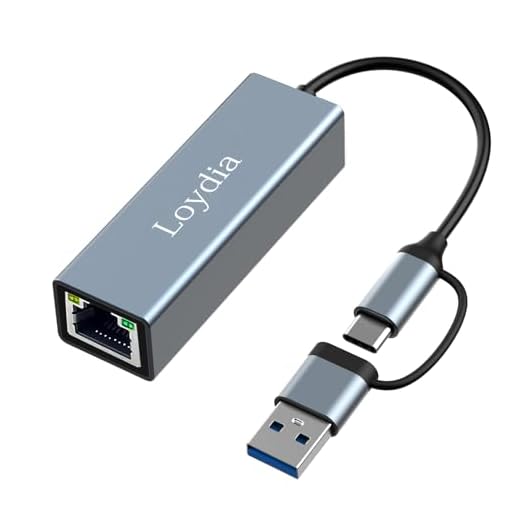 Adattatore USB C a Ethernet, Adattatore Internet Ethernet, Adattatore di Rete da USB 3.0 Type C a Gigabit ethernet RJ45, Plug & Play, Adattatore di rete USB ethernet per Huawei/Laptop/MacBook