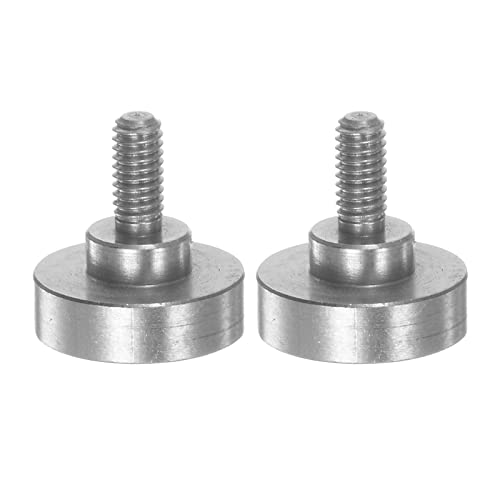 sourcing map 2pcs Flat Contact Points 10mm Dia 4.5mm Length M2.5 Thread 303 Stainless Steel for Dial Digital Indicator Depth Gauge Thickness Gauge