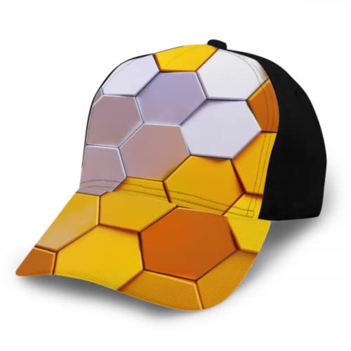 ALALAL Atletismo Sombrero de béisbol Panal Monocromo Miel Sombreros de béisbol Cómodo Sombrero de Entrenamiento Ajustable para Hombres Mujeres