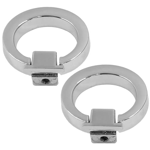 Seimneire 2 Pcs Silver Cabinet Pulls Ring Drawer Pulls, Metal Pulls Closet Door Handle, Small Dresser Pulls Furniture Handles for Bathroom Bedroom Dresser Cabinet (Dia 1.57 inches / 44mm)