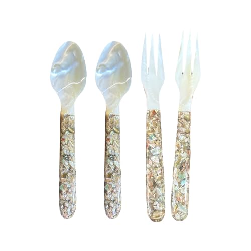 diwedaso Paquete de 4 cucharas largas para pomelo, cucharas de café para una experiencia gastronómica, paquete de 4 cucharas estampadas, cucharas de, Marrón