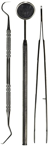 Basic 3 Pcs Stainless Steel Instruments Set Mirror Explorer C. Plier By Aromaticworld