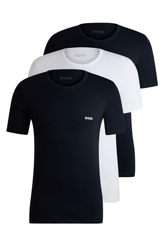 BOSS Herren TShirtRN 3P Classic Dreier-Pack T-Shirts aus Baumwolle mit Branding Dunkelblau402 M