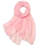 silk seduction New Solid Color 30d Chiffon Scarf, Fashionable And Oversized Chiffon Beach Towel, Travel Sunscreen Scarf (light pink)