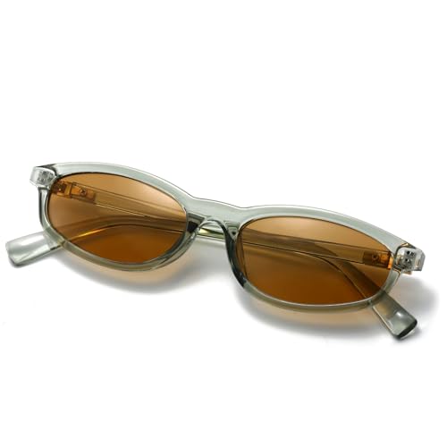 Image of Freckles Mark Polarized 90s Thin Narrow Sunglasses for Women Men Small Sun Glasses Plastic Frame