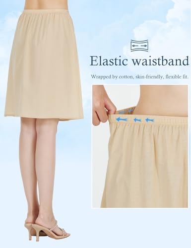 BEAUTELICATE Womens Half Slip 100% Cotton Vintage Underskirt in 3 Lengths3