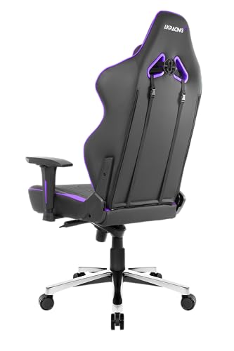 AKRacing Masters Series Max Gaming Chair with Wide Flat Seat, 400 Lbs Weight Limit, Rocker and Seat Height Adjustment Mechanisms - Black/Indigo - Thumbnail 6