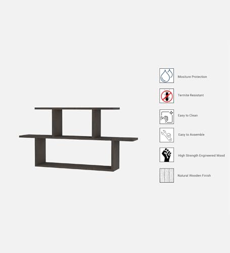 Image of Ethan Multipurpose Modular Wall Racks /Shelves /Organiser /Decor Particle Board Wall Shelf (Number of Shelves - 5, Brown)