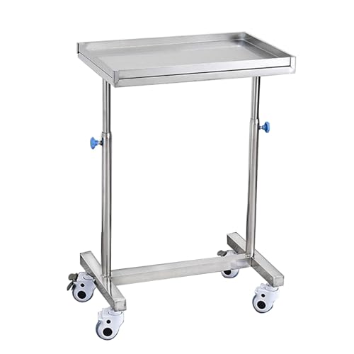 CLLXDZ Carrito de Cocina, con Altura Regulable Bandeja extraíble, Carrito Auxiliar con Ruedas, Bandeja de Almacenamiento para procedimientos quirúrgicos peluquería(70cm/28in)