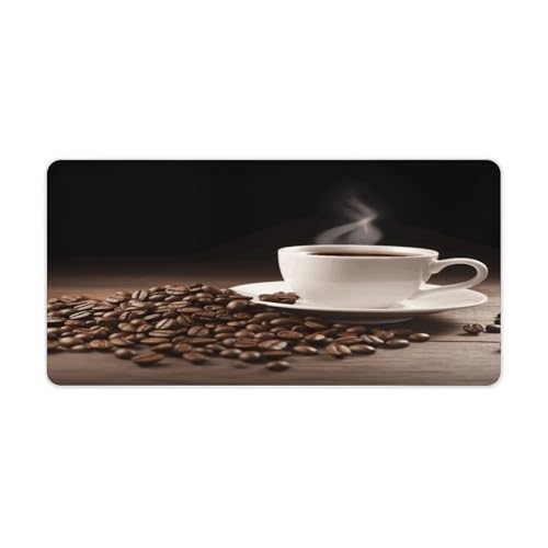 Pad de escritorio grande con diseño de taza de café y base de goma
