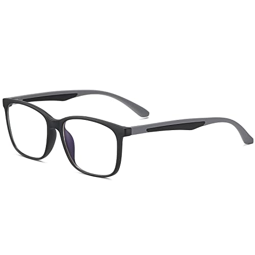 Image of ANRRI Blue Light Blocking Glasses Anti Eyestrain Lens Lightweight Black Grey Frame Eyeglasses Men /Women