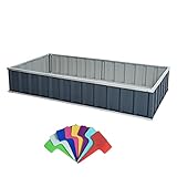 ESTEXO Hochbeet Stecksystem Metall Pflanzbeet Gemüsebeet Garten Beet Pflanzkasten Blumenbeet Kräuterbeet Stahl verzinkt 174x90x30 cm