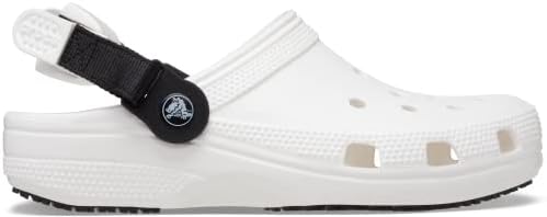 Crocs Unisex Classic Adjustable Slip Resistant Clogs | Work Shoes, White, Numeric_7 US Men | Image 4