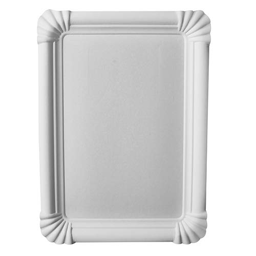 PAPSTAR 250 Teller, Pappe pure eckig 16,5 cm x 23 cm weiss, Sie erhalten 2 Packungen á 250 Stück (insgesamt 500 Stück)