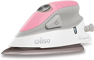 Oliso M2 Mini Project Steam Iron with Solemate - for Sewing, Quilting, Crafting, and Travel | 1000 Watt Dual Voltage Ceramic Soleplate Steam Iron, Pink