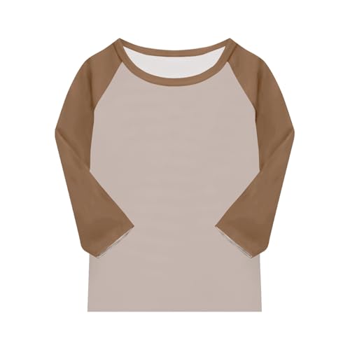 Cute Tops for Teen Girls Trendy 3/4 Sleeve Crew Neck Graphic Blouses Flowy Tops Curved Hem Summer Kids Clothes2