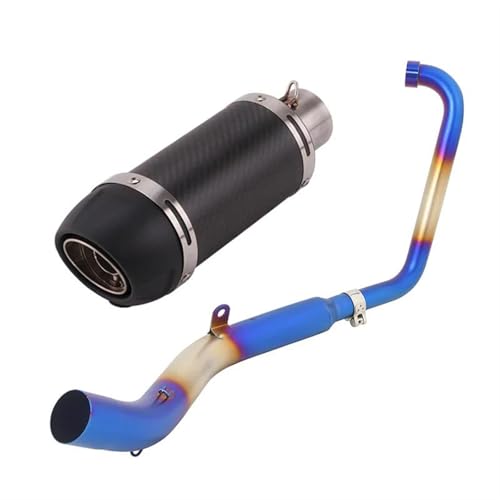 Escape Completo Zontes ZT125 U1 G1 Tubo Delantero Azul con Silenciador 51mm