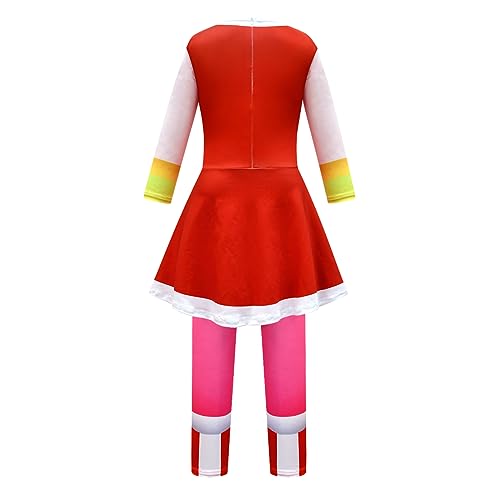 Girls Birthday Red Pattern Printed Long Sleeve Casual Party Dress Kids Winter Holiday Outfits2