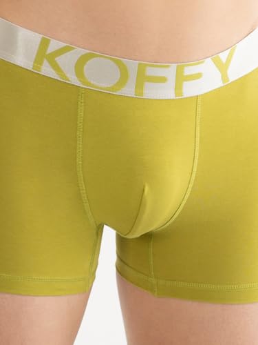 Image of KOFFY Men's Malleable Cotton Lycra Long Trunk with Minus Cutting Pouch and Moisture Wicking Properties