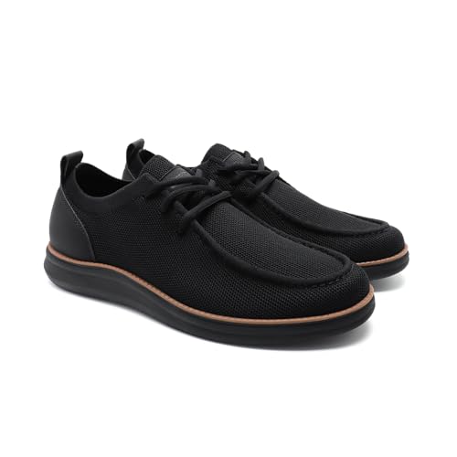 Image of Rihero Mens Casual Shoes Wide Loafers Comfortable Walking Slip On Lightweight Breathable Lace Up Shoes