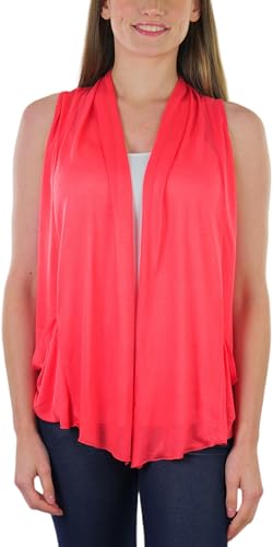 Image of ToBeInStyle Womens Open Front Casual Shrug Lightweight Layering Cardigan Sleeveless or Short Sleeve
