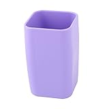 uxcell Plastic Bathroom Toothbrush Toothpaste Holder Tooth Cleaning Mug Cup 300ml Purple