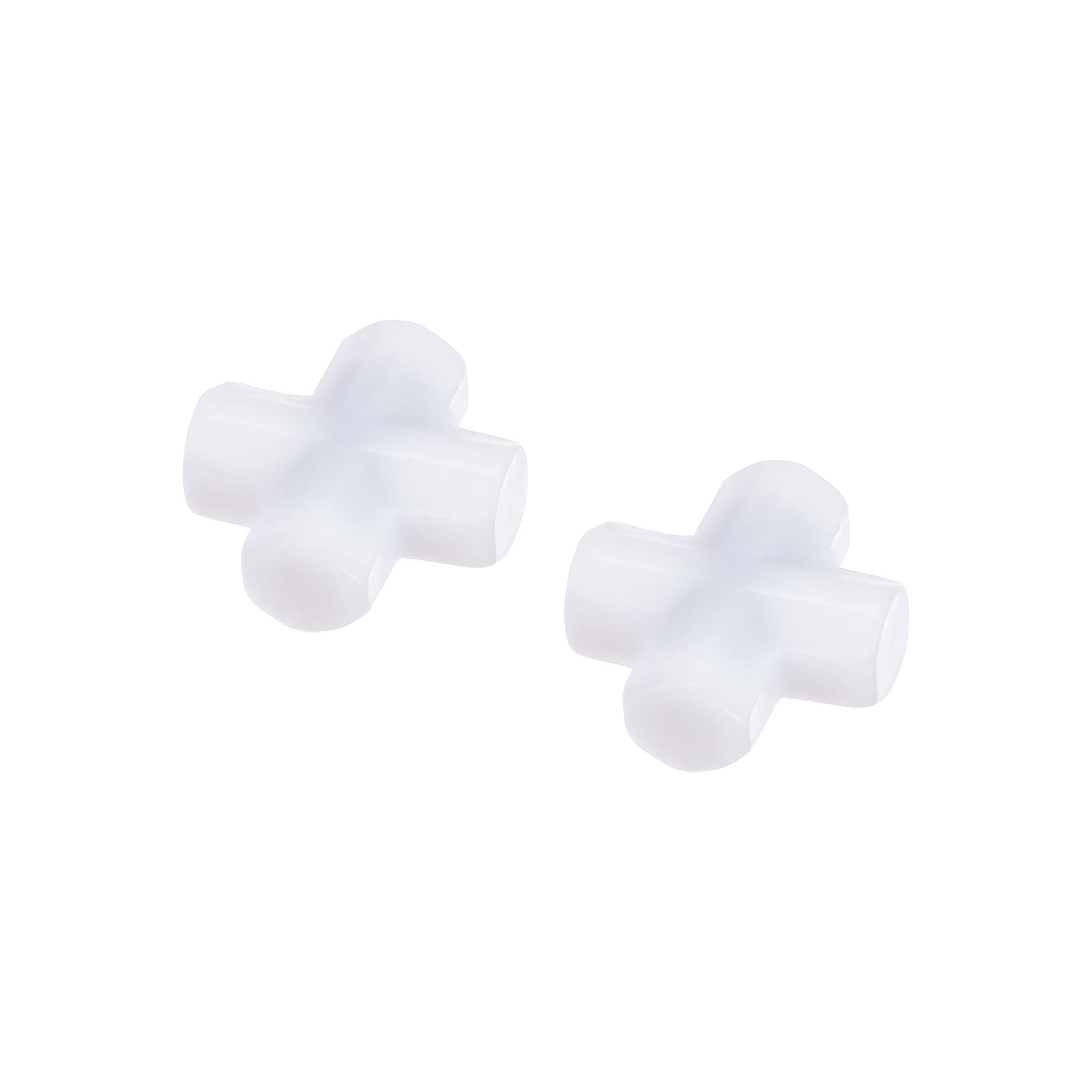 MECCANIXITY Magnetic Stirrer Mixer Stir Bar Rod 10mm(0.39") Cross Shape Coating Magnet White for Laboratory 2Pcs