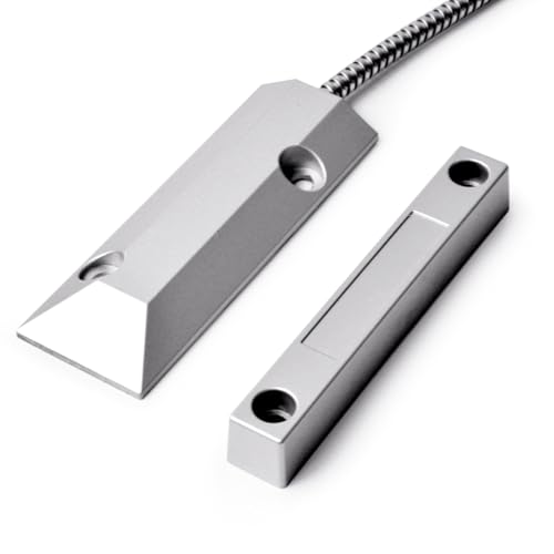 VOBOR Détecteur Ouverture Alarme Aimant Porte, Matériau Métallique, Étanche, Kit de Sécurité de Garage Domestique