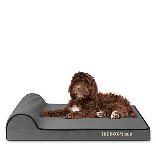The Dog’s Bed Orthopedic Headrest Dog Bed Med Grey/Black