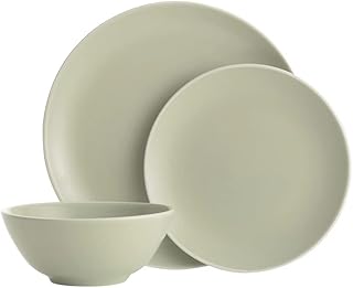 Casadomu Green 12 Piece Dinner Set Crockery Dinner Plates Bowls Dining Tableware