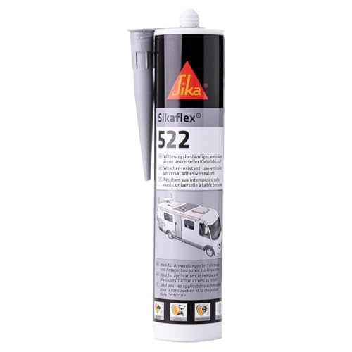 Sika – Dichtstoff – Sikaflex-522 grau – ideal für Fugen – innen und außen – UV-stabil und witterungsbeständig – gute Haftung -300 ml