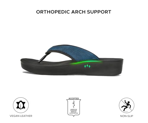 Image of AEROTHOTIC Comfy Arch Support flip flops for women Split Toe Stylish Cushioned Strap with non-slip footbed Walking Dressy Sandals Indoor and Outdoor
