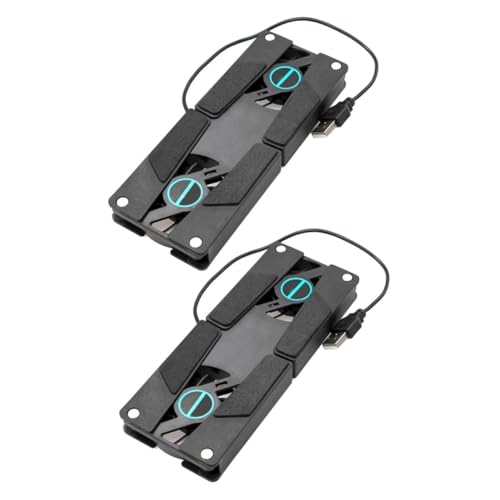 KALLORY 2 Pcs Cooler para Laptop Negro USB miniatura 7