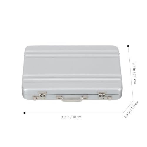 Garneck Business Card Holder Case: Portable Mini Briefcase Aluminum Credit ID Storage Box Organizer for Men Women Compact Suitcase Case Costume Props for Office Meeting Supplies and Visiting Cards - Thumbnail 4